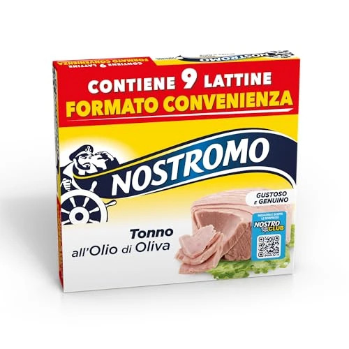 Nostromo - Atún en aceite de oliva, 9 cajas de 60 g. Formato multipack. Fuente de proteínas, sin conservantes.