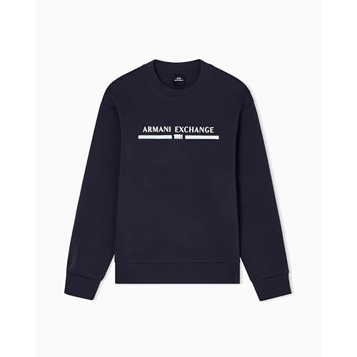 Limited-time offer: Armani Exchange Men's Centre Chest Logo Crew Neck Sweatshirt, deep navy, XS from 115.00 GBP to 115.00 GBP (save 0%)