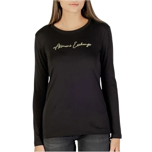 Limited offer: Armani Exchange Womens Signature Logo Long Sleeve Tee from 50.00 EUR to 30.12 EUR (save 40%)