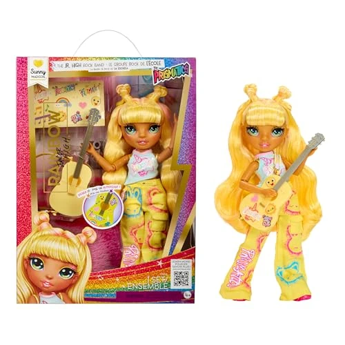 Oferta limitowana: Rainbow High Junior High Rock Band - Sunny, Żółta - 23 cm Modna Lalka z Gitarą. Możliwość Personalizacji za Pomocą Naklejek, Przegubowa. Zabawka dla Dzieci od 4. Roku Życia z 77.34 zł na 77.34 zł (oszczędź 0.00%)