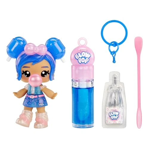Yummiland x Licensed Sweets Lip Gloss Doll: Blow Pop - Lulu Raspberry - Comprend 1 Poupée, Lip Gloss DIY + Porte-Clés Amovible, Jeu Cosmétique, Collection, pour Enfants de 4 Ans et Plus