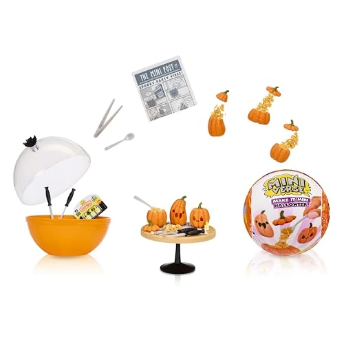 MGA's Miniverse Make It Mini Halloween 2025 - Mini Oggetti da Collezione, Confezione Misteriosa, Spaventoso, Halloween, Fai-da-te, Artigianato, Gioco di Resina, Cibo Replica, Non commestibile - Età 8+