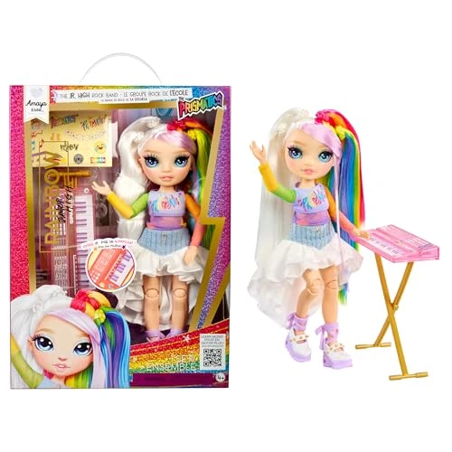 Offerta a tempo: Rainbow High Junior High Rock Band - Amaya, Rainbow - Bambola Fashion di 23 cm con Tastiera, Personalizzabile con Adesivi, Snodata, Età: 4+ - 14% da 19.52 € a 16.72 €