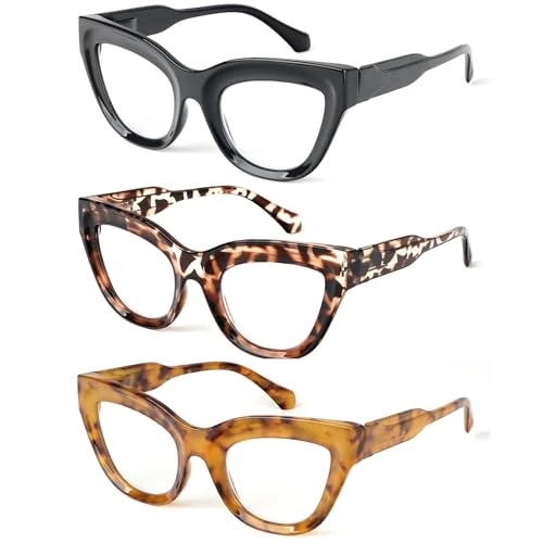 Offerta a tempo: kollyseek 3 Pack Occhiali da lettura donna Anti Light Blue Cat Eye Computer Lettori con cerniera a molla (3.5, Tartaruga nera di falco) - 35% da 11.10 € a 7.19 €