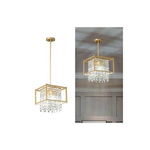 Oferta limitada: ZPBSJ Moderna iluminación de cocina lámparas de araña de granja industrial de Metal Oro lámparas de araña de cristal para la entrada del vestíbulo dormitorio balcón isla de cocina (Plaza 1 -Luce) de 129.99 € a 129.99 € (ahorro 0.00%)