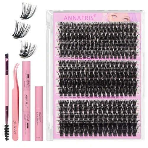 Offre limitée : ANNAFRIS Faux Cils Individuels Kit 60D+80D+100D DIY Extension Cils 0.07mm D Curl 10-18mm Volume Russe Cils Naturel Cluster Lashes(60D+80D+100D) de 9.99 € à 9.99 € (0.00% de remise)