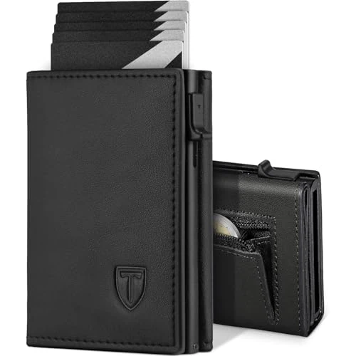 Offerta a tempo: TEEHON Portafoglio Uomo, Portafoglio Uomo Slim, Portacarte in Pelle con Protezione RFID, Porta Carte di Credito uomo Piccolo, Porta Tessere con Portamonete e Scomparti Banconote - Confezione Regalo - 46% da 39.99 € a 21.65 €