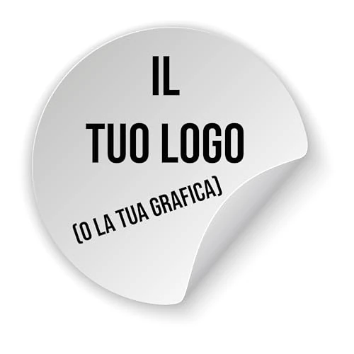 100 Adesivi Personalizzabili Multiuso - Inserisci il tuo logo o la tua grafica. Selezionabile misura da 2 cm a 20 cm. Ideali per Decorazioni, Etichette, e Progetti Creativi (Circolare)