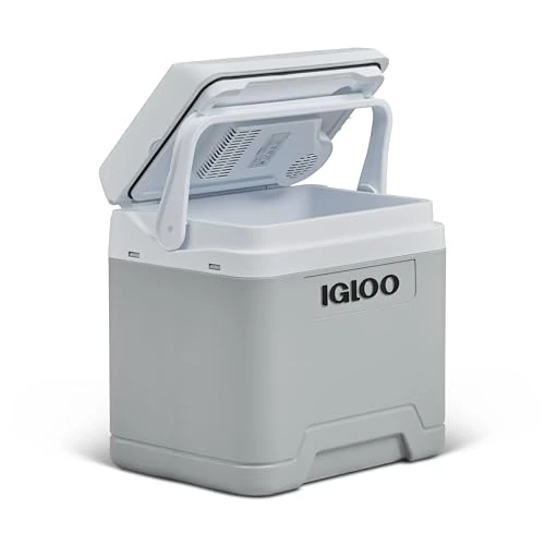 Zeitlich begrenztes Angebot: IGLOO IE24 elektrische Kühlbox, 12V und 230V, 24L - kompakter Mini-Kühlschrank, grau, für Auto, Camping, Urlaub, Boot, Festivals - leicht, tragbar, mit praktischem Kabelfach und Eco/Max Modus von 75.00 € auf 59.99 € (20% Rabat