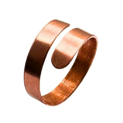 Antica Fucina Rho® - Anillo Ajustable de Cobre Puro | Fino y Esencial – Grosor del metal 0,8 mm | Artesanía 100% Hecho en Italia | Unisex | (Grecia, 57-67 mm, Cobre)