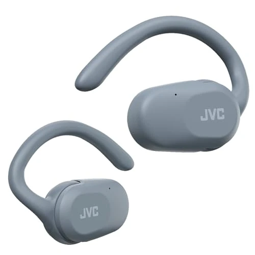 JVC Nearphones HA-NP40T-A, True Wireless Ohrhörer, Open Ear Design, Verstellbarer Ohrbügel, 16 mm Treiber, 26 Std. Laufzeit, IPX4, BT 5.4, App - (Blau)