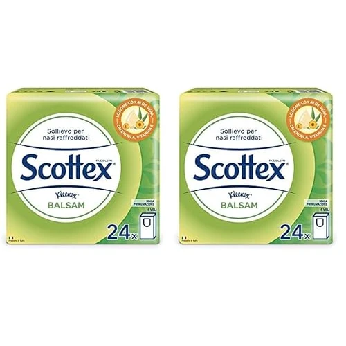 Offerta a tempo: Scottex Balsam Fazzoletti di Carta Morbidi e Delicati, Con Aloe Vera — 37% da 12,98 € a 8,12 €