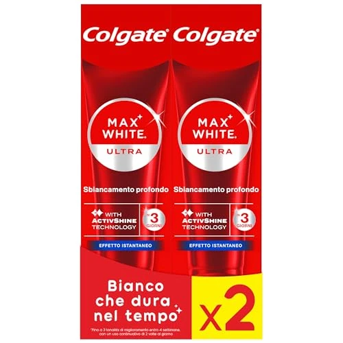 Limitiertes Angebot: Colgate Zahnpasta Max White Ultra Multi Protect 50ml - Zahncreme für weißere Zähne & langanhaltende Frische (Packung mit 2) von 11.90 EUR auf 11.90 EUR (Spare 0%)