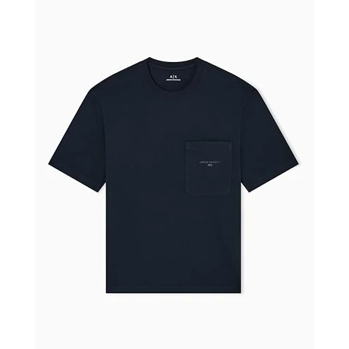 Limited-time offer: Armani Exchange Men's Pocket Text Logo Tee T-Shirt, deep Navy, XS from 41.59 GBP to 41.59 GBP (save 0%)
