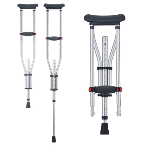 Offerta a tempo: VEVOR Stampelle Ascellari, Stampelle da Passeggio in Altezza Regolabile 13 Livelli, con Cuscinetto Ascellare Morbido per Disabili Adulti e Adolescenti, Stampelle in Alluminio Leggere, 1 Paio 136 kg - 0.00% da 36.90 € a 36.90 €