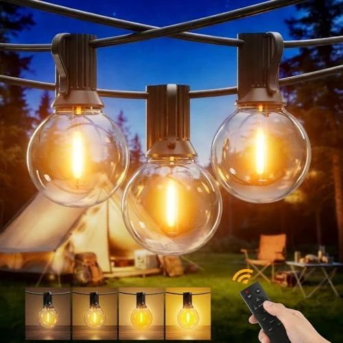 Limited-time offer: Yuusei Outdoor Fairy Lights, 80 m Outdoor String Light, IP45 Outdoor Garden String Lights Mains Powered with 100 + 4 G40 LED Bulbs Shockproof for Fence, Terrace from 222.00 £ to 19.99 £ (save 91.0%)