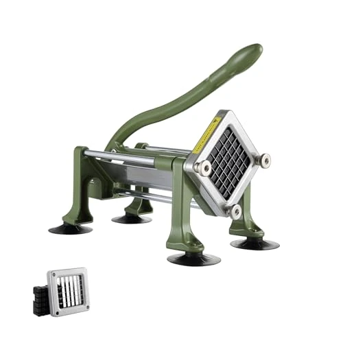 Offerta a tempo: VEVOR Tagliapatatine Fritte 215 x 400 x 305 mm Affettatrice per Patate con Lame in Acciaio Inossidabile 12,7 mm Tagliapatate Manuale con Ventose, per Patate, Patatine Fritte, Cetrioli, Verdure, Verde - 0.00% da 47.90 € a 47.90 €