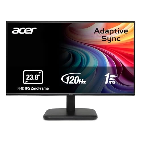 Acer EK241Y G Monitor 23.8" Full HD, IPS, 120Hz HDMI, 75Hz VGA, 4ms (GTG), HDMI 1.4, VGA, AdaptiveSync