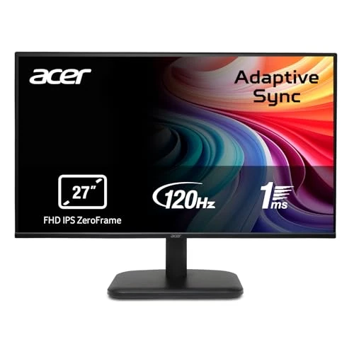 Offerta a tempo: acer EK271Gbif Monitor PC 27", Display IPS Full HD, 120 Hz, 1ms (VRB), 16:9, AdaptiveSync, VGA, HDMI 1.4, Lum 250 nits, Schermo PC con Contrasto 100M:1, ZeroFrame, Cavo HDMI Incluso, Nero - 15% da 99.90 € a 84.90 €