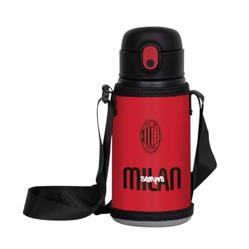 Limited-time offer: Milan Seven Boys Water Bottle, Red Black, with Shoulder Strap Holder, Temperature Maintenance: Hot 12h/Cold 24h from 15.50 £ to 15.50 £ (save 0.00%)