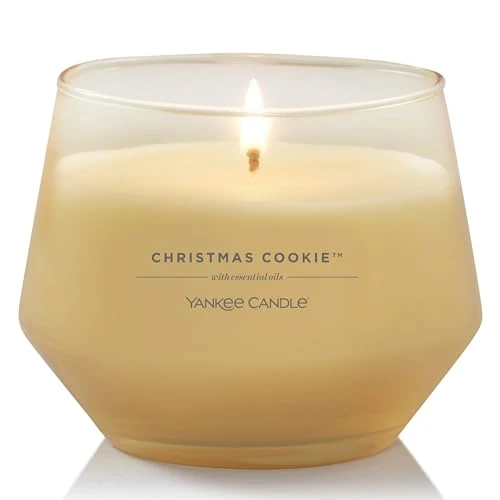 Yankee Candle Studio geurkaars, kerstkoekje middelgrote kaars, lange brandende kaarsen: 35-50 uur, stijlvol glazen vat ontwerp met crèmewas, geschenken voor vrouwen, cadeaus voor mama,