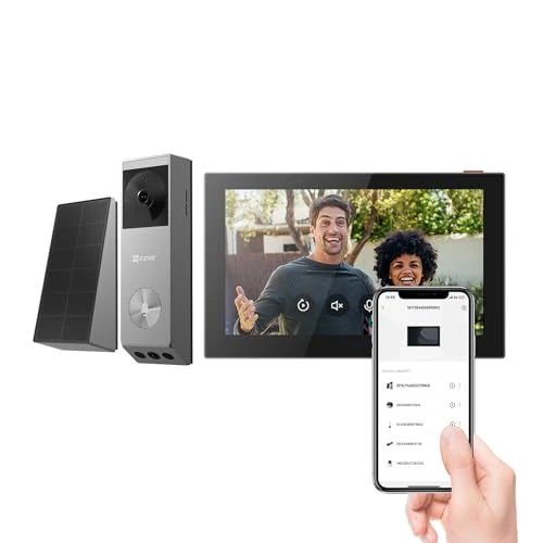 EZVIZ EP3x Campanello senza fili con SD7, Videocitofono 2K con doppio obiettivo, Rilevamento persone/pacchi, Visione notturna a colori, Cambio voce, 32 GB eMMC integrato