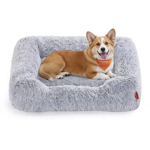 Limited-time offer: Feandrea Dog Bed, Dog Sofa Bed, 91 x 68 x 18 cm, with Soft Padding, Raised Edges, Removable and Machine Washable Cover, Non-Slip, Grey Ombré PGW272G01 from 29.99 GBP to 22.79 GBP (save 24%)