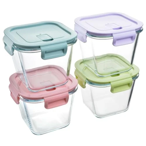 Oferta ograniczona: Szklane pojemniki z pokrywką, 800 ml, zestaw szklanych pojemników na żywność, szklane pojemniki na zupę, pojemniki na żywność, pojemniki na żywność, do kuchenki mikrofalowej i zamrażarki, nie z 169.40 EUR na 169.40 EUR (znizka 0%)