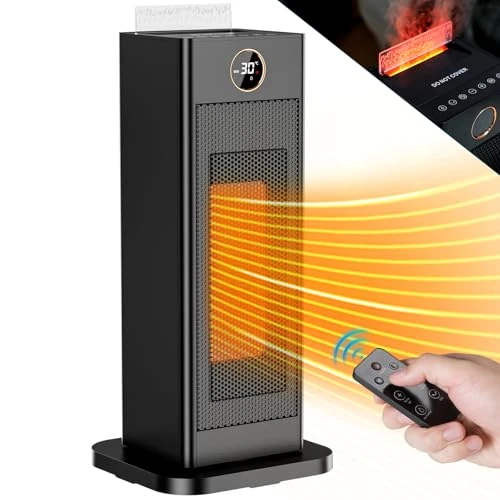 Zeitlich begrenztes Angebot: LIFERUN Keramik Heizlüfter Energiesparend mit Luftbefeuchter led Flammenlicht, Leise, 2S Wärmt Schnell, 90°Oszillation, mit Fernbedienung, Timer, Elektrische Heizung Schlafzimmer, Büro (L-2000W) von 29.99 € auf 20.99 € (30% Ra
