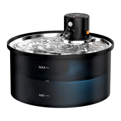 Tijdelijke aanbieding: Draadloze Drinkfontein voor Katten - 3,2 L Waterfontein met Bewegingsmelder - Roestvrij Stalen Fontein met Sensor en Accu van 39.99 € naar 39.99 € (0.00% korting)