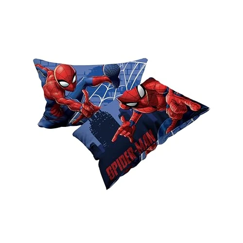 Offerta a tempo: Spiderman, Set 2 Federe In Cotone, Coppia Federe Per Cuscino Letto, 2 Pezzi, 100% Cotone, Cm.50x80, Chiusura a Busta - 36% da 12.50 € a 7.99 €
