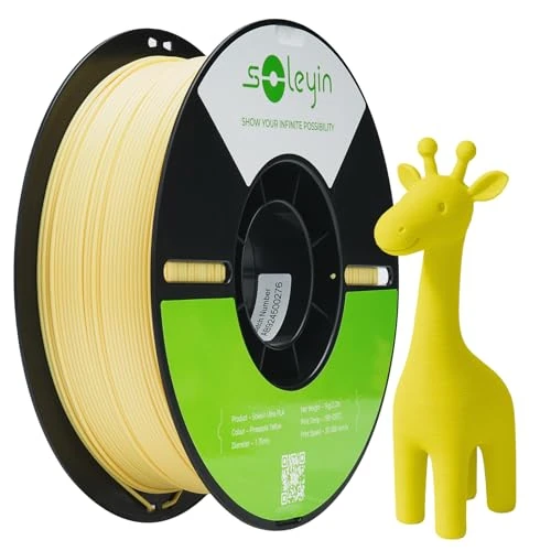SOLEYIN Ultra PLA-filament 1,75mm Geel, 3D-printerfilament 1 kg Hoge snelheid 30-300 mm/s Milieuvriendelijk, voor de meeste 3D-printers Creality Ender K1 K1C K2 plus (Ananasgeel)