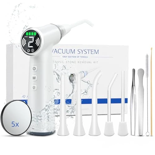 Limited offer: Vhipu Electronic Tonsil Stone Remover – Tonsil Stone Remover Kit for Bad Breath Treatment, 10 Tools & 6 Suction Modes, 800mAh Long-Lasting Battery, Portable and Practical for Travel and Home Use. from 59.99 EUR to 59.99 EUR (save 0%)