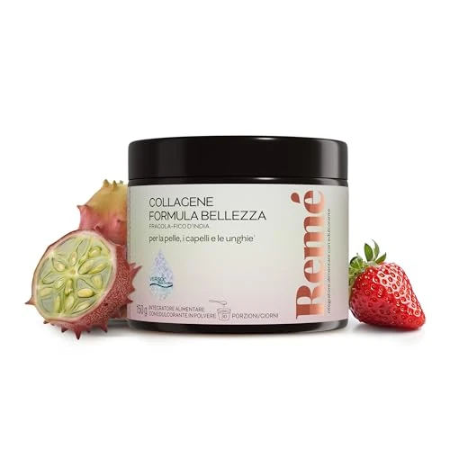 Remé Collagene in Polvere con VERISOL® - 2500 mg Idrolizzato di collagene ad Alta Potenza per dose da 5 g - Formulato con Vitamine C, D e A, Biotina e Zinco - Senza Zuccheri Aggiunti - 30 Porzioni