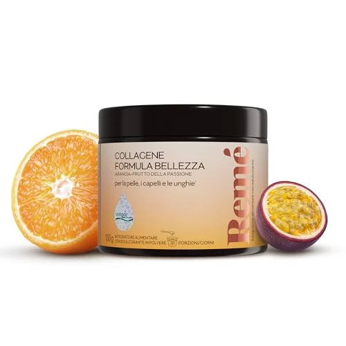 Remé Collagene in Polvere con VERISOL® - 2500 mg Idrolizzato di collagene ad Alta Potenza per dose da 5 g - Formulato con Vitamine C, D e A, Biotina e Zinco - Senza Zuccheri Aggiunti - 30 Porzioni