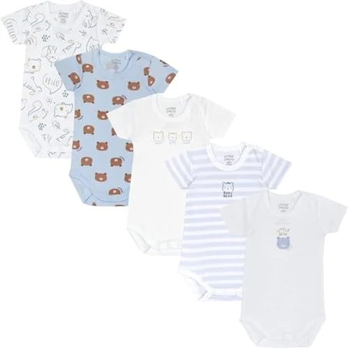 Chicco Set of Lightweight Cotton Short-Sleeve Bodysuits