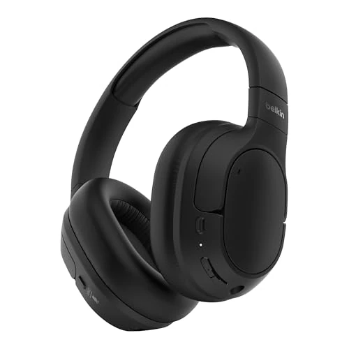 Limited offer: Belkin SoundForm Isolate Noise-Cancelling Wireless Headphones, over ear headphones with mic, Bluetooth headphones with 60H playtime, deep bass, CloudCushion ear cups for travel, home, office - Black from 57.64 EUR to 41.50 EUR (save 28%)