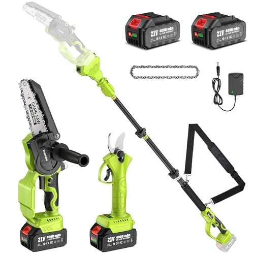 Oferta ograniczona: Supstable Mini piła łańcuchowa 6 cali z drążkiem teleskopowym i elektrycznymi sekatorami 33 mm, akumulator 8000 mAh, maks. zasięg do 4,8 m, automatyczne napięcie łańcucha z 763.01 PLN na 763.01 PLN (zniżka 0%)