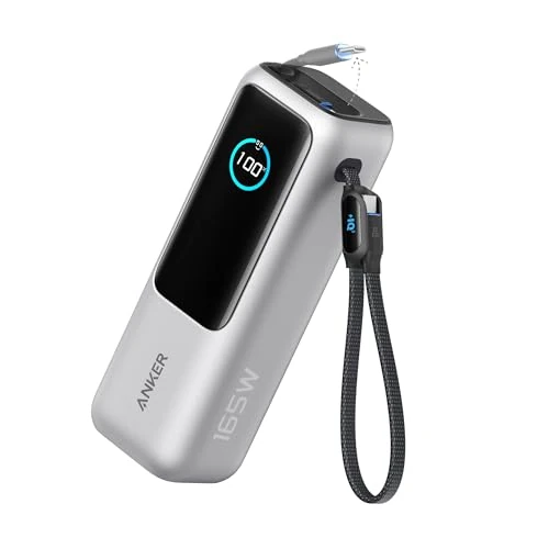 Offerta a tempo: Anker Laptop Power Bank 25000mAh Caricatore Portatile, con Tre Porte USB C da 165W per Ricarica Multi-Dispositivo, Cavi Integrati e Retrattili, per iPhone 17 Pro Max/Serie 16-12, MacBook,Samsung - 25% da 99.99 € a 74.99 €
