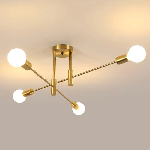 Tijdelijke aanbieding: Comely Industriële Plafondkroonluchter 4x E27, Metalen Industriële Plafondlamp, Moderne Hanglamp voor Woonkamer Slaapkamer Keuken Gang van 32.53 € naar 32.53 € (0.00% korting)