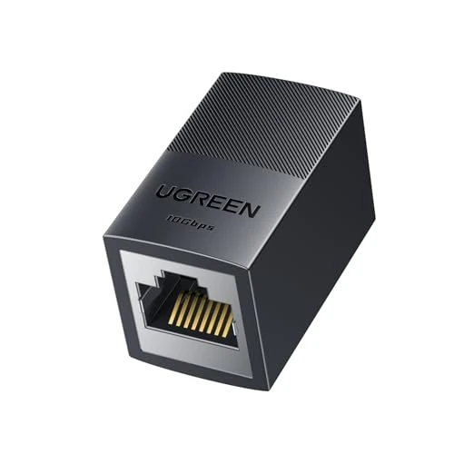 UGREEN Adattatore RJ45 10Gbps Connettore di Estensione Lan Accoppiatore Compatibile POE con Funzione di Protezione per Prolungare di Cavi Gigabit Ethernet Cat7/ Cat6/ Cat5e (Nero, 2 Pezzi)