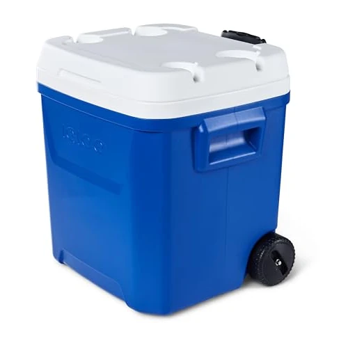 Offerta a tempo: IGLOO Laguna 60 Ghiacciaia 56L – Grande Frigo Passivo con Ruote e Maniglia Telescopica – Box Termica Robusta per Campeggio, Spiaggia & Tempo Libero, Ideale per Bevande e Cibo - 58% da 115.33 € a 48.23 €