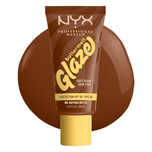 Offerta a tempo: NYX Professional Makeup Fondotinta Illuminante, Per Tutti i Tipi di Pelle, Incarnato Uniforme e Luminoso, Effetto Naturale e Tenuta fino a 12H, Con SPF 30, Buttermelt Glaze, Tonalità: 08 Nutmeg Butta - 30% da 14.95 € a 10.40 €