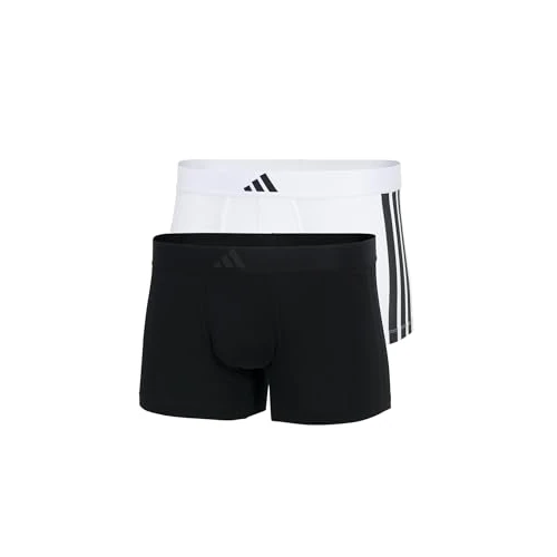 Limited-time offer: Low Rise Trunk (2PK) - Active Flex Cotton 3 Stripes - Comfortable Underwear, 011 Black/White, S from 22.00 GBP to 22.00 GBP (save 0%)