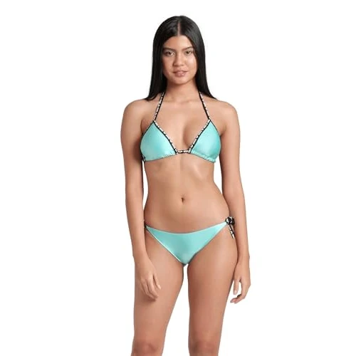 ARENA Solid Triangel-Bikini für Damen, Elastischer Recyclingstoff, Schnelltrocknend, Strand- und Schwimmbad-Badeanzug für Damen, Damenbikini mit Herausnehmbaren Cups, Top und Slip mit Bändern
