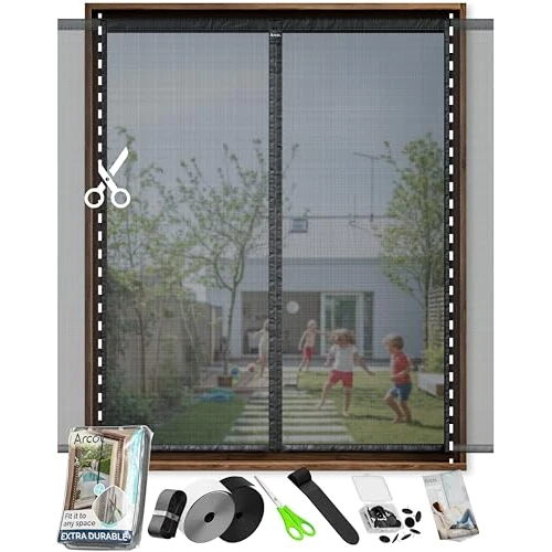 Offerta a tempo: ARCOL Zanzariera Magnetica Finestra Regolabile in Larghezza - Zanzariera Magnetica per Finestre con Fettucce a Strappo, Zanzariera Finestra Accorciabile (155x125 cm, Nero) - 0.00% da 24.99 € a 24.99 €
