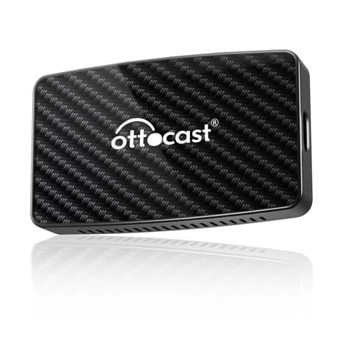 Ottocast Play2Video Pro, Adaptateur CarPlay et Android Auto sans Fil pour Voitures avec CarPlay Filaire d’Origine, boîte multimédia AI 2-en-1 préinstallée avec Netflix, Youtube, Prime Video