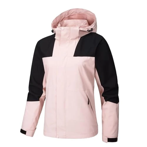 Offerta a tempo: YOUTHUP Giacca Impermeabile da Uomo Vestibilità Ampia Capospalla Color Block con Cappuccio Staccabile Giacca Antipioggia da Trekking - 0.0% da 18.99 € a 18.99 €