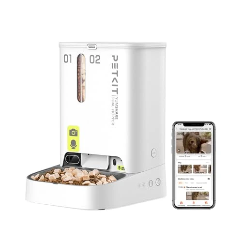 Offre limitée : PETKIT Distributeur Automatique de Croquettes pour Chat avec Caméra HD 1080P, Vision Nocturne Intelligente, Wi-FI 2.4G, Double Trémie 5L, Contrôle Via App, Bol INOX, Jusqu'à 10 Repas/Jour de 123.49 € à 117.31 € (5% de remise)