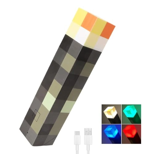 AVCXEC Lámpara de noche de pared, 4 colores, 28 cm, lámpara 3D, lámpara de pared, recargable por USB, lámpara de noche para niños, lámpara de mesita de noche, juguete para niños